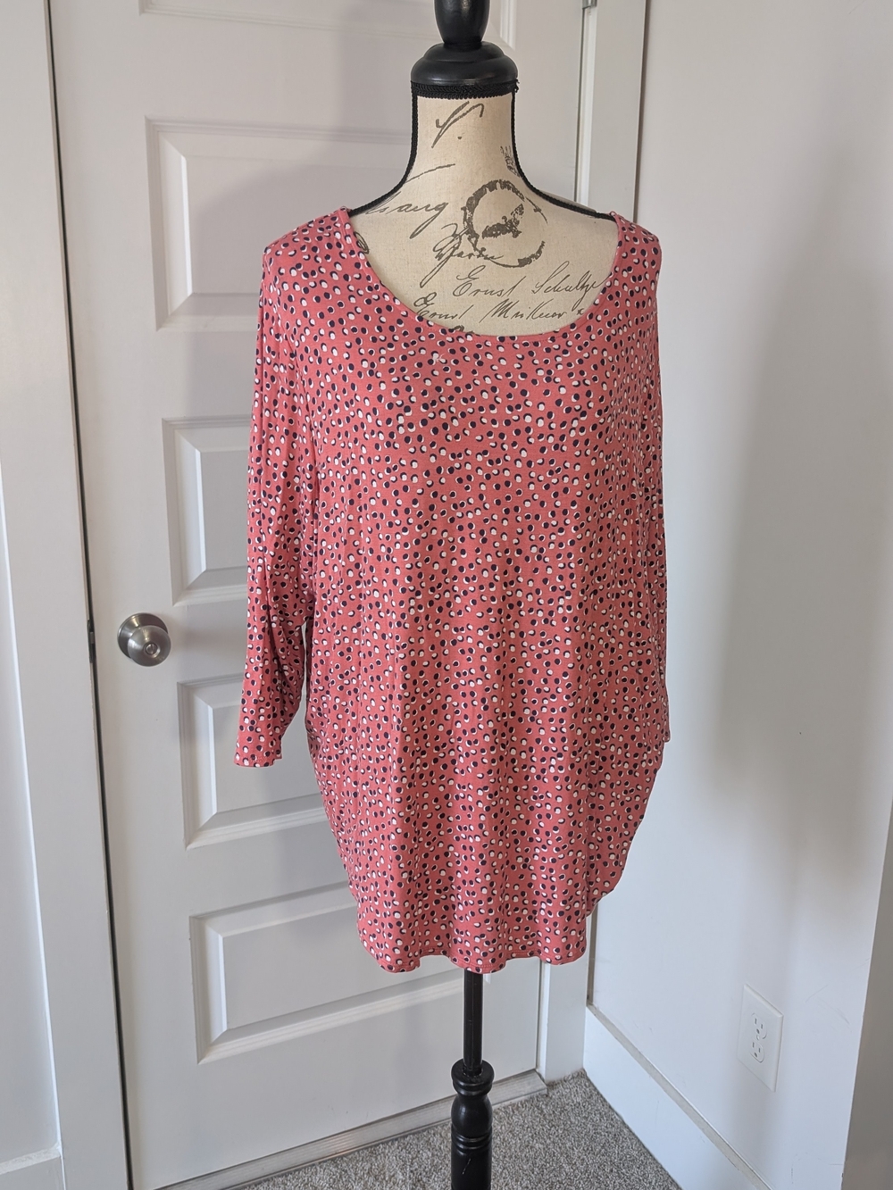 Philosophy Women's Pink Printed Scoop Neck Tunic Top Size 3X